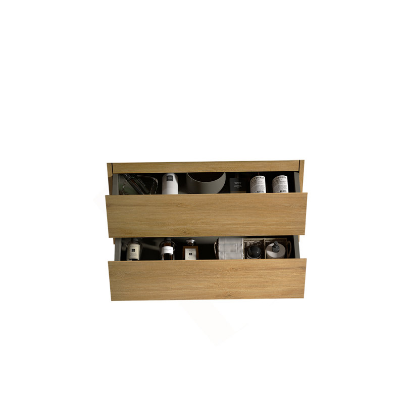 Armoire murale sans lavabo, couleur chêne naturel, avec deux tiroirs, H 20,5 po x l 29,7 po x P 17,9 po, Chêne