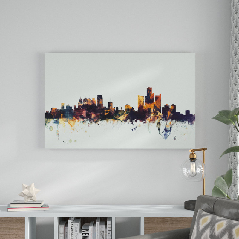 « détroit michigan horizon », impression sur toile, H 12 po x l 19 po x P 2 po