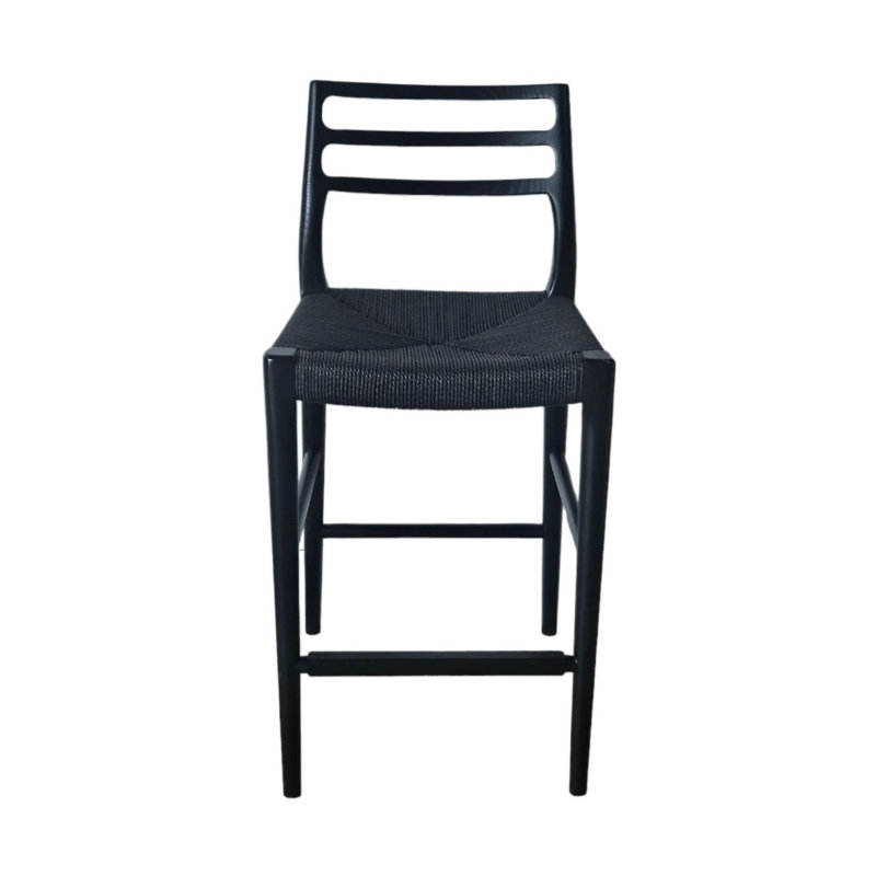Tabouret de comptoir Demerick, Noir