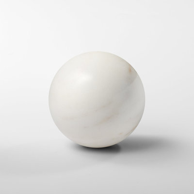 Smooth Marble Sphere Decorative Ball (Natural White)