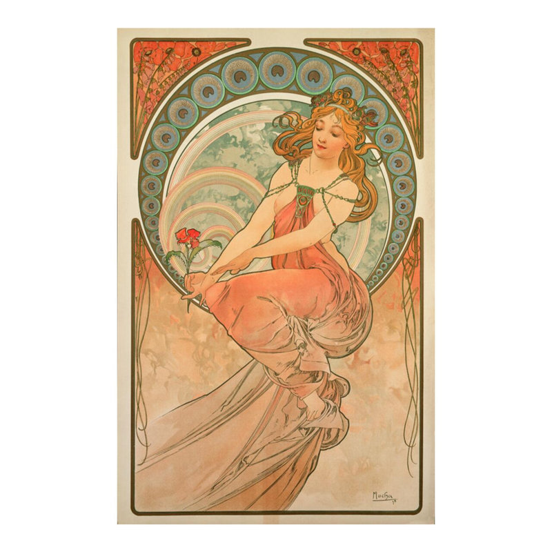 The Arts: Painting (1898) by Alphonse Mucha - Giclee Print, 20" H x 16" W
