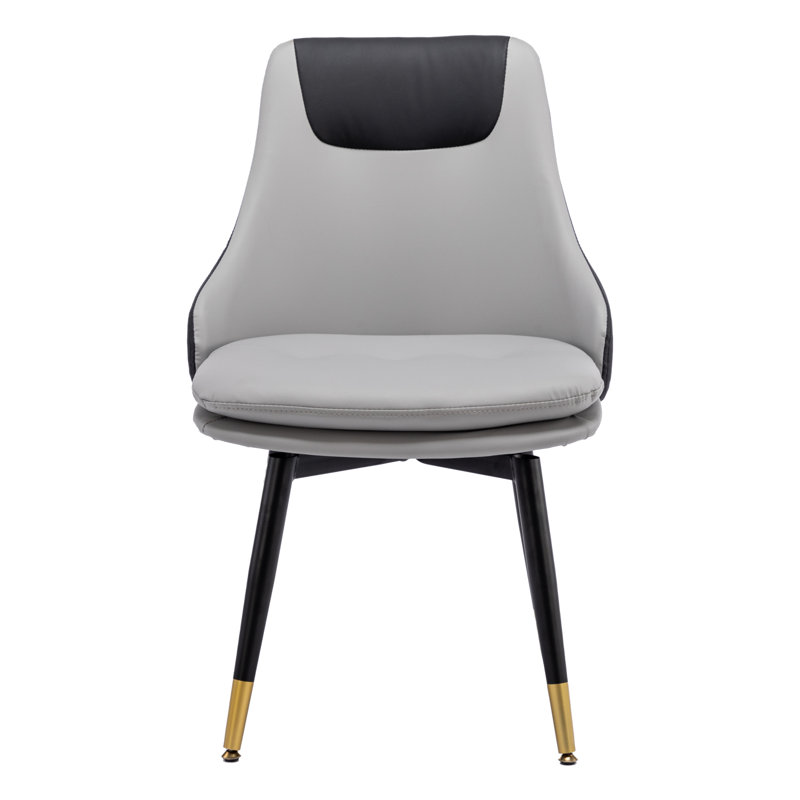 Yaden Tufted Swivel Upholstered Dining Chair, Gray