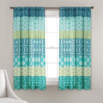 Lush Decor Bohemian Stripe Room Darkening Curtain Panels Pair Drapes (Set of 2)