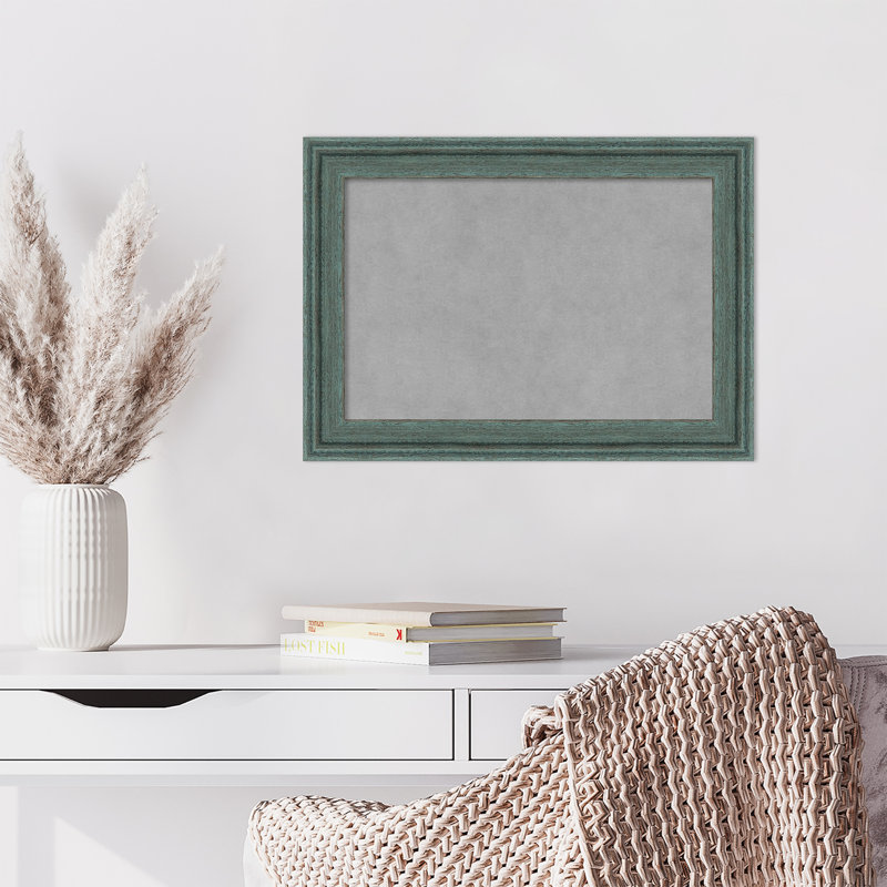 Tableau magnétique encadré gris sarcelle recyclé, H 15 po x l 21 po