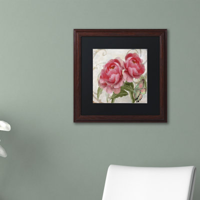 «Jadaya», abricot pivoines I, reproduction d'art encadrée