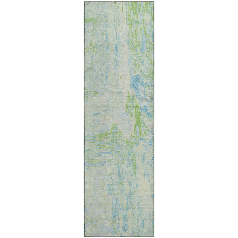 Tapis abstrait lavable à la machine de qualité supérieure Elize AMF1350, Tapis de couloir 2 pi 3 po x 7 pi 6 po
