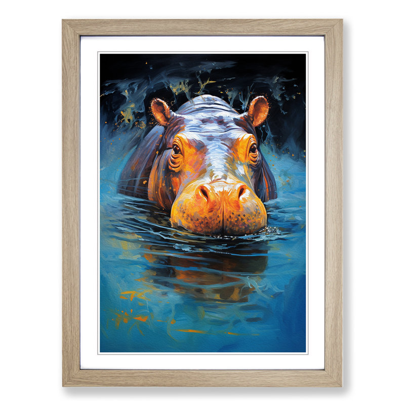 Hippo Abstract Art - Framed Print