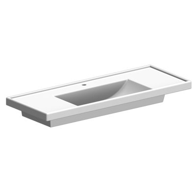 Scarabeo By Nameeks ML 18.3'' White Ceramic Rectangular Drop-in, Wall Mount Bathroom Sink with Overflow