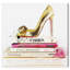 Impression sur toile dorée et sur mesure, chaussures dorées et livres de mode, talons et livres modernes