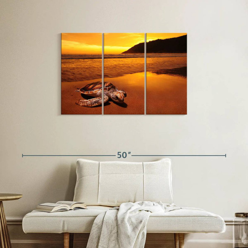 Brampt Turtle On Sunset Beach, 24" H x 38" W