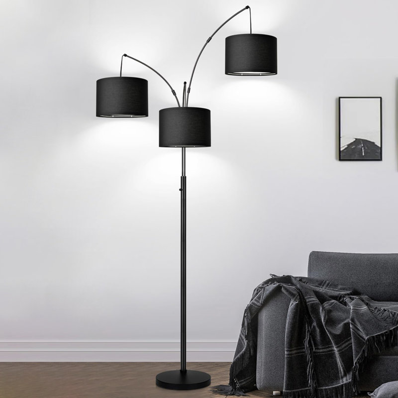 80" Modern Floor Lamp for Living Room, Black, Black