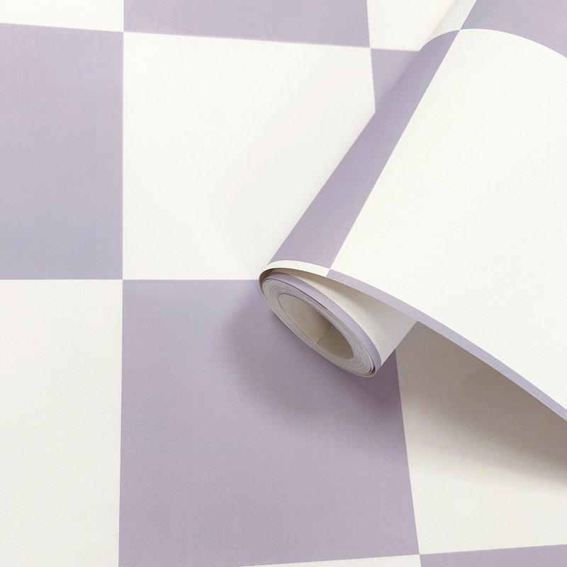 10.05m x 53cm Matte Wallpaper Roll, Purple Cream