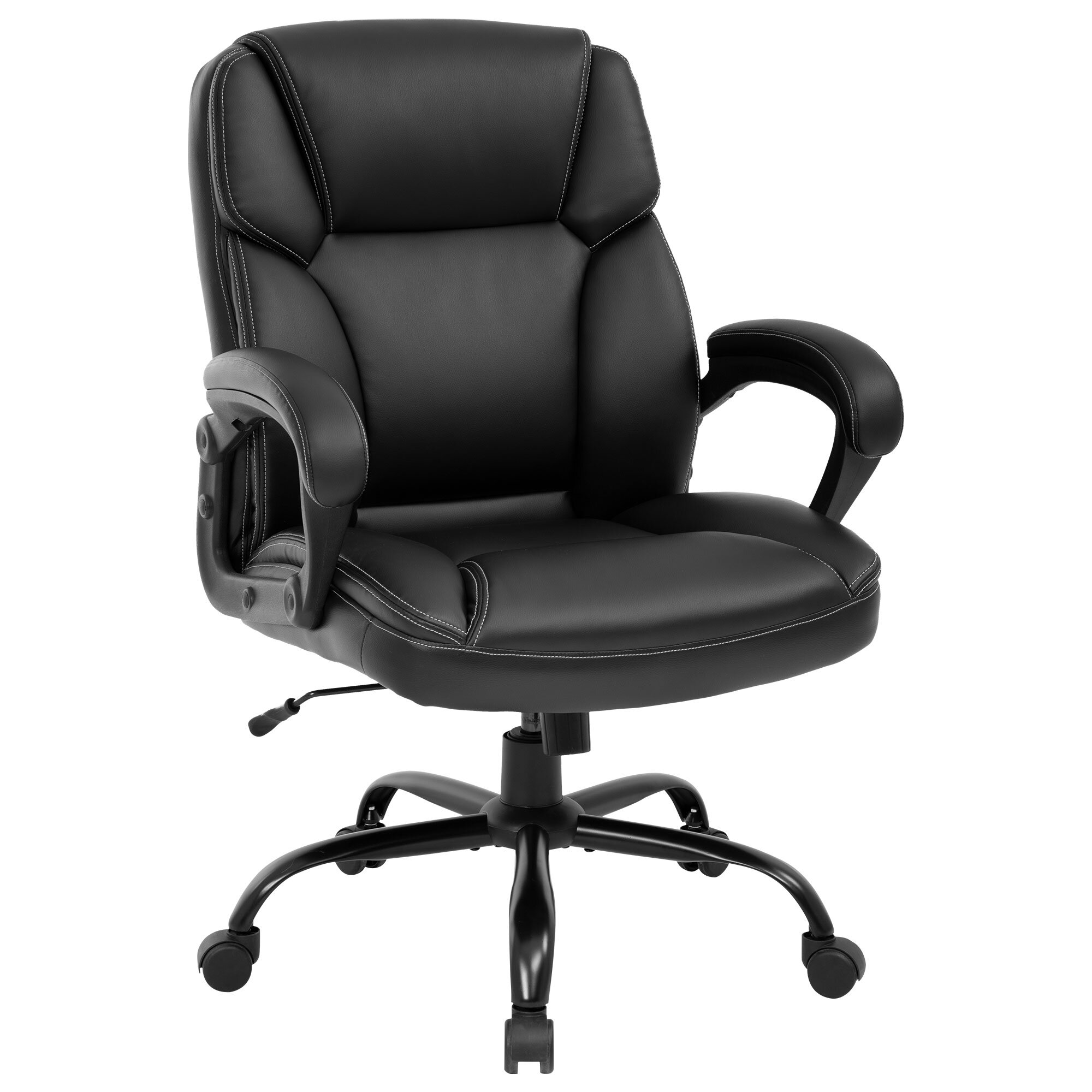 PU Leather Ergonomic Gaming Chair with Flip-up Armrests and Lumbar Sup