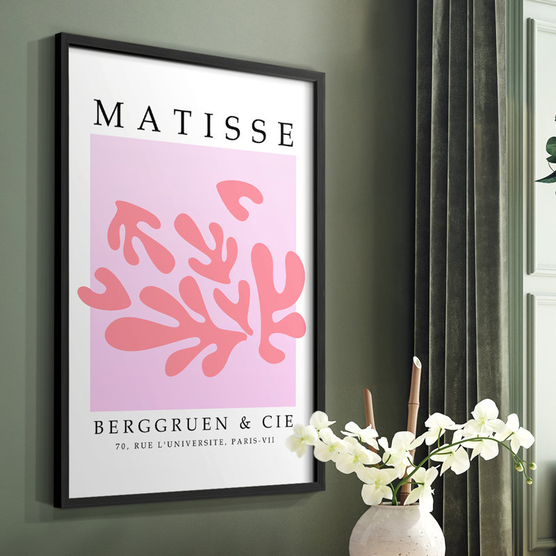 Matisse CCCXLII Framed Print - Solid Wood, 28" H x 22" W, Black