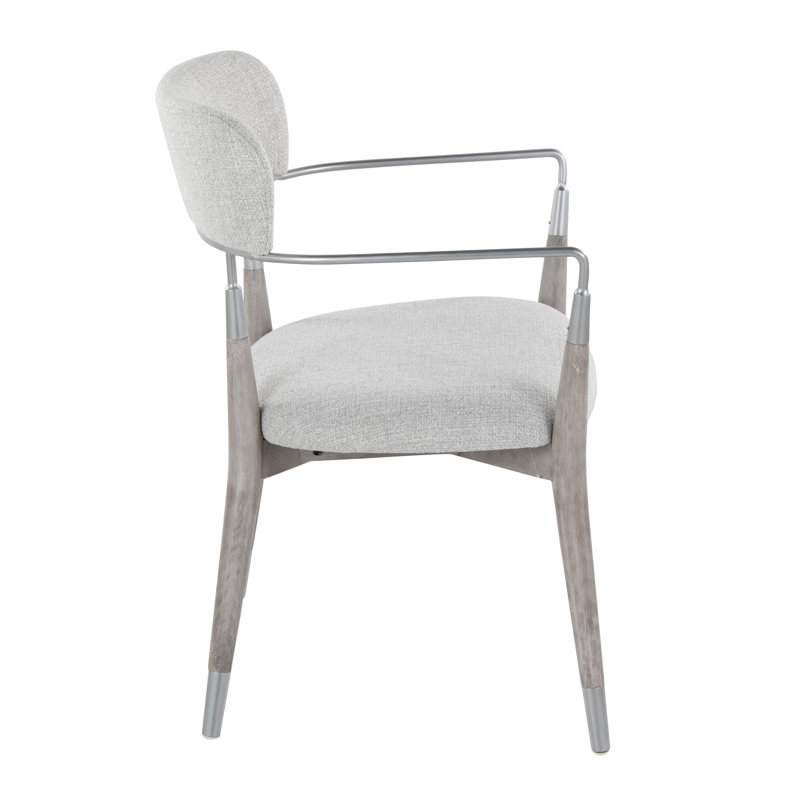 Chaise rembourrée Eatons, Gris clair, Gris/argent