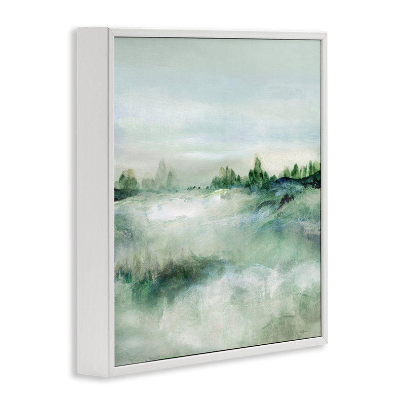 Giclée lointaine encadrée, design par Carol Robinson, Giclée encadrée blanc bord de mer, 12" H x 12" W