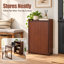 Bureau pliant en bambou pour petits espaces, bureau dissimulé avec étagère de rangement, bureau d'ordinateur pliable pour chambre ou bureau à domicile, table pliante de style milieu du siècle