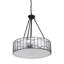 Mundelein 3 - Light Black/Silver Drum Pendant