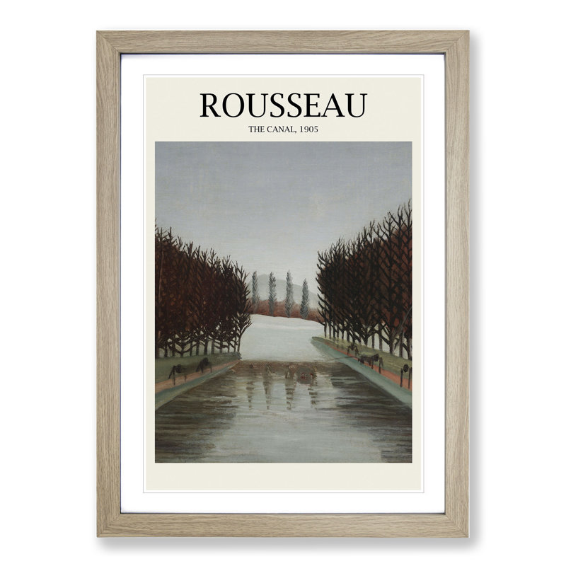 The Canal by Henri Rousseau - Picture Frame Painting, 36cm H x 27cm W x 2cm D, Oak Framed