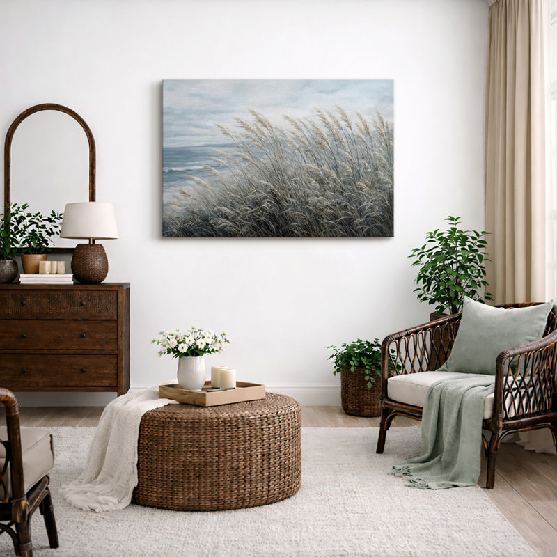 «Coastal Beach Grass», sérénité, photos de salon bord de mer, impression sur toile encadrée, H 24 po x l 36 po x P 1,5 po