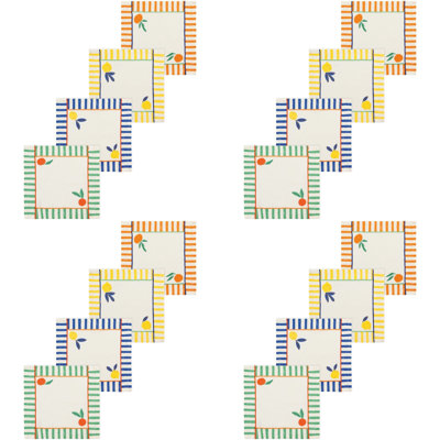 Set of 12 Cocktail Napkin Citrus Burst