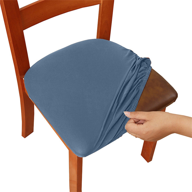 Housse de chaise unie élastique et brossée de couleur unie Housse de siège souple et confortable