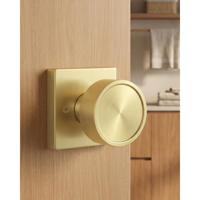 Gold Door Knobs Dummy, No-Turning Interior Door Knob for for Pantry, French Doors & Closets, 3 Pack/6 Pieces