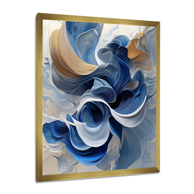 «Sieber», reproduction d'art sur toile abstraite, H 20 po x l 12 po, Reproduction encadrée d'une seule photo, Doré
