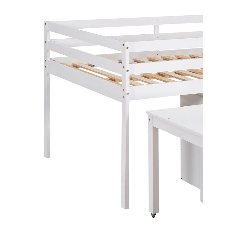 Fynnley Kids Full Loft Bed with Drawers, White