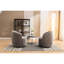 Chaise d'appoint moderne en tissu de chenille, pivotante, chaise rembourrée en mousse d'une largeur de 25,6 po avec base pivotante pour chambre à coucher-414963793