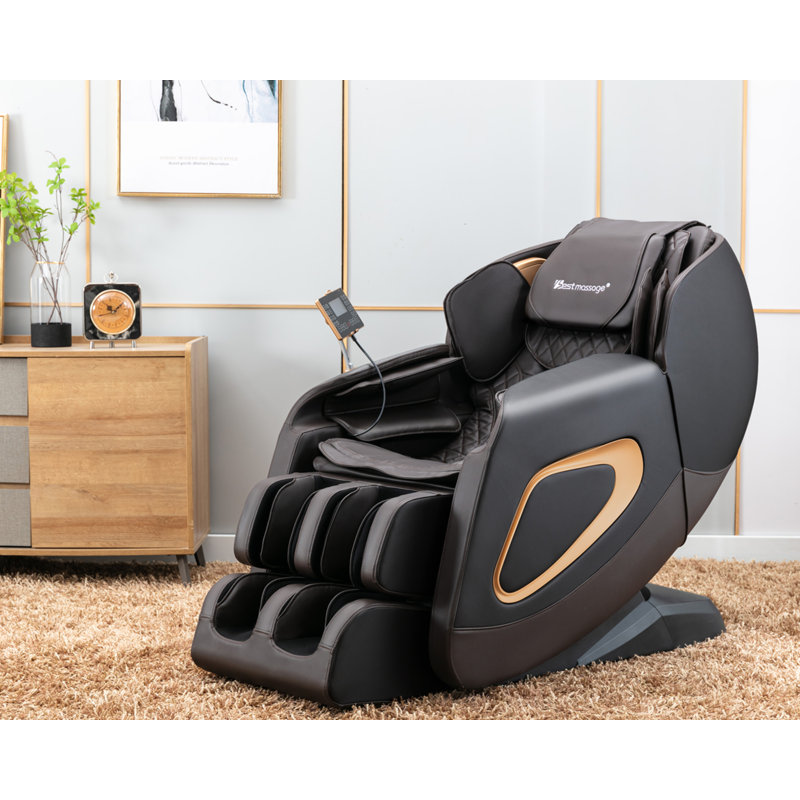 Fauteuil de massage inclinable et chauffant en similicuir, Similicuir gris