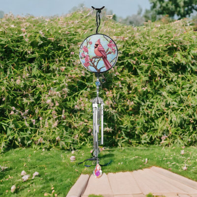 21" Long Cardinal Silhouette Scene Wind Chime