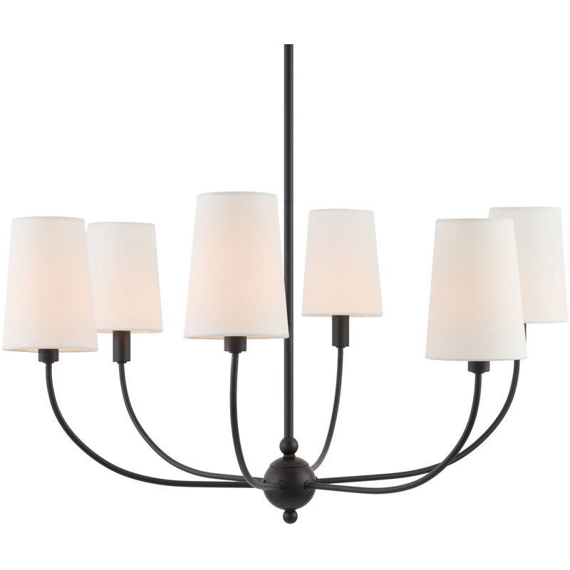 Barrone Iron 6-Light Chandelier, Noir mat