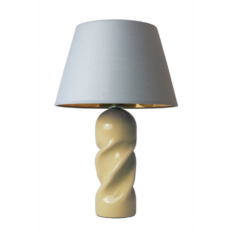 Pillar Glass Table Lamp, Taupe/Grey