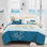 Ensemble d'édredon matelassé nautique 6 pièces avec taies décoratives et coussins décoratifs