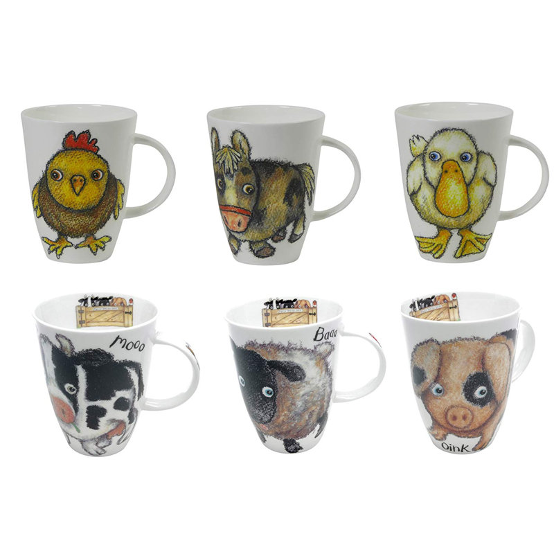 Ensemble de grandes tasses à café à arrêt de barrière 6 pièces veuillez fermer. Burke