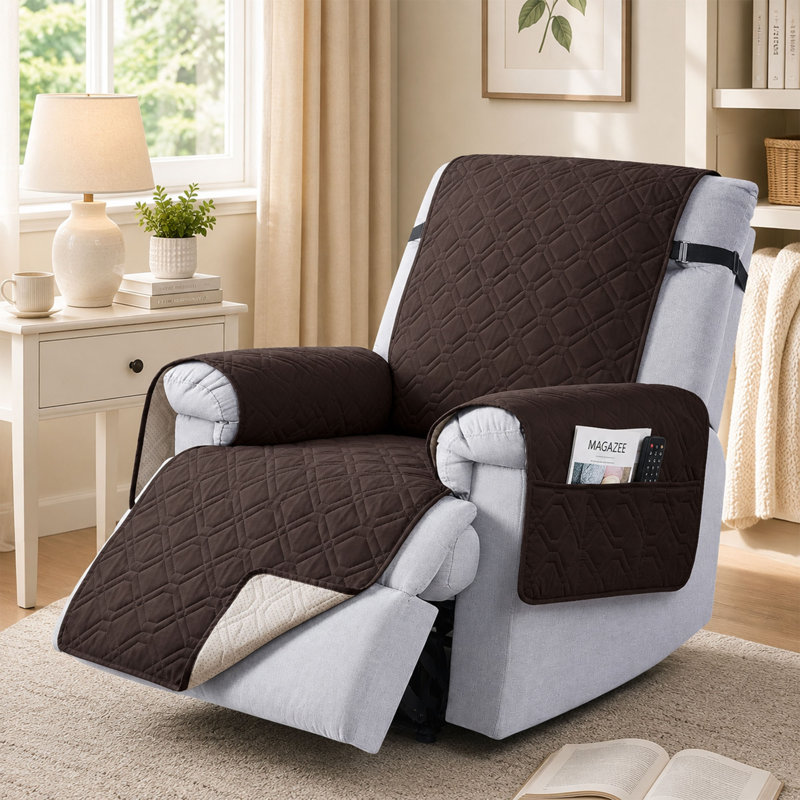 Housse imperméable pour fauteuil inclinable avec poches et sangles