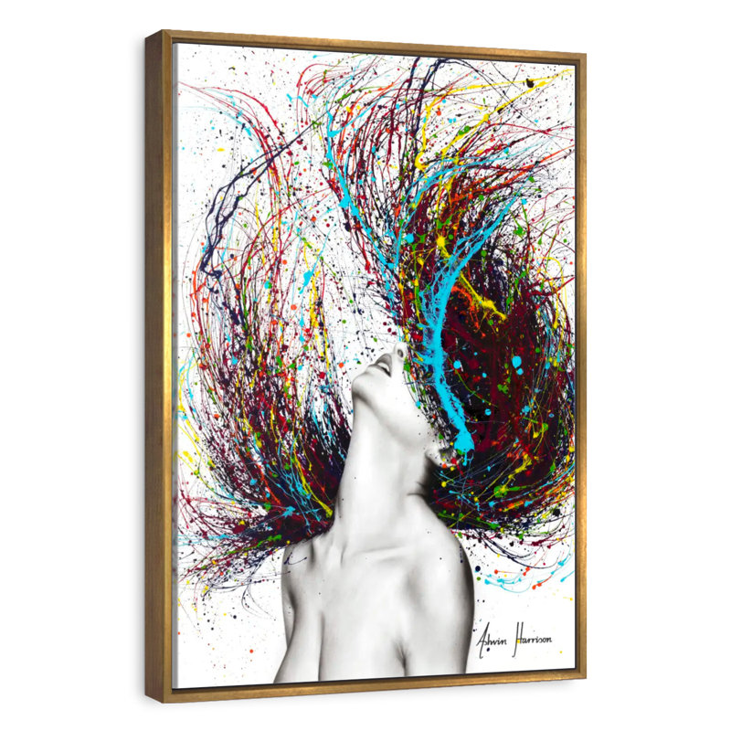 Excite, 17" x 25", Floating Frame Gold