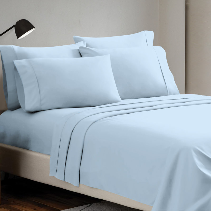 Paarizaat 9000 Series Deep Pocket Microfiber Sheet Set, Blue, Queen
