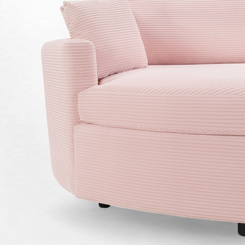Double chaise longue surdimensionnée avec ports USB, Rose