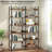 6-Tier Industrial Bookshelf, 67" Wooden Bookshelf With Open Shelves, Freestanding Metal Frame Bookcase For Storage And Display, Modern Book Shelves For Bedroom, Living Room And Home Office, Brown