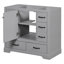 Meuble-lavabo 36 po, finition grise, 6 tiroirs, tablette réglable, armoire moderne en bois massif, gris-1680184028