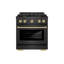 ZLINE Autograph 30 in. Paramount Gas Range in Black Satin Stainless Steel and Bronze Accents-448938597