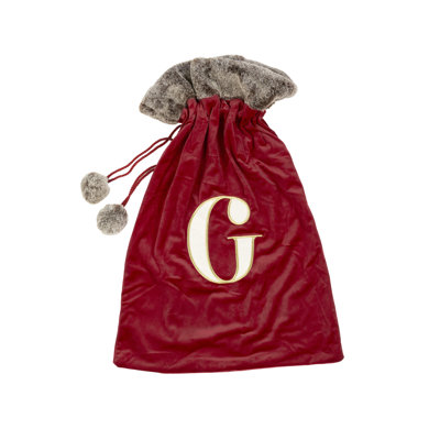 Luxuriöser Weihnachtssack mit monogrammiertem Buchstaben G