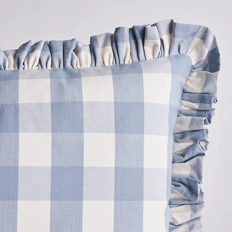 Coussin en coton Camden, 14 po x 22 po, SkyWhite