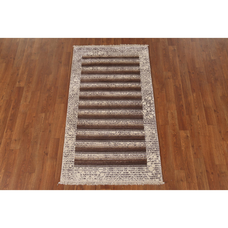 Tapis rayé abstrait moderne 3 x 5