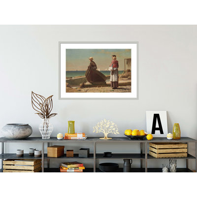 Papa arrive! par Winslow Homer - Impression giclée encadrée
