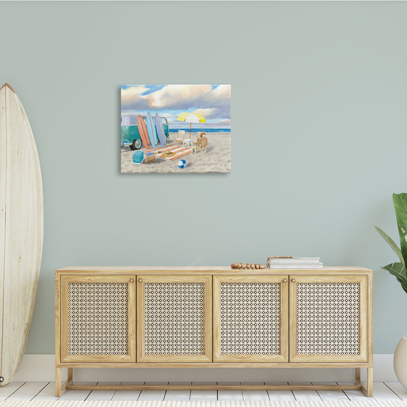 Summer Beach Scene, Toile tendue, H 24 po x l 30 po x P 1,5 po