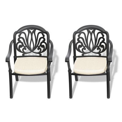 Aravind Outdoor Stacking Dining Armchair with Cushions