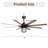 Modern 66 Inch Ceiling Fan With 6 Speed Wind 8 Blades Remote Control Reversible DC Motor With Light
